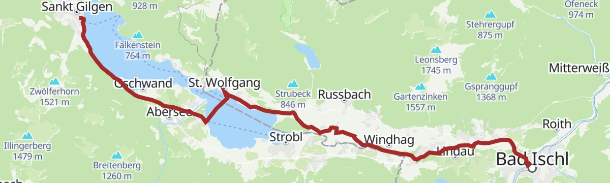 Route map: Salzkammergut Radweg
